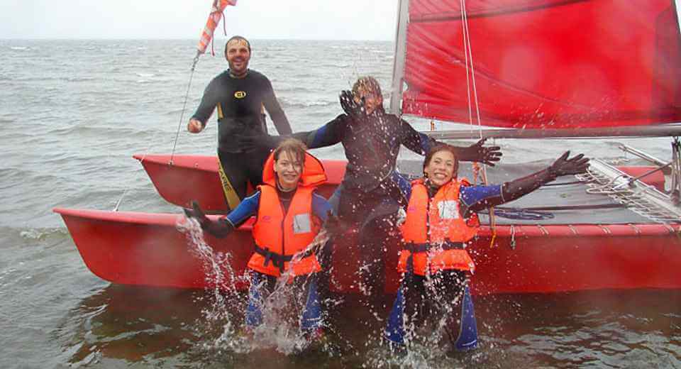 Sailing On The Baltic Sea In Wind And Waves With A Sports Catamaran Sailing on the Baltic Sea is great. Best of all with Manfred Sommer on a sports catamaran.