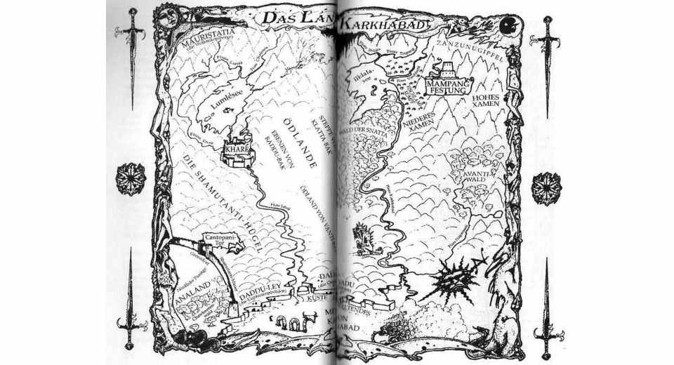 Steve Jackson 039 S Sorcery Die Shamutanti H Gel Rezension Landkarte aus Sorcery - Die Shamutanti-Hügel