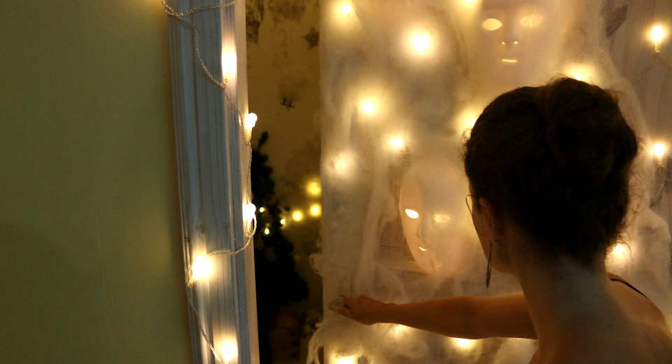 Eingang des Escape Rooms Skihütte bei Cat in the Bag