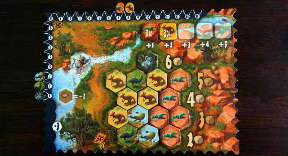 Brettspiel Outback - Finaler Spielplan eines Siegers