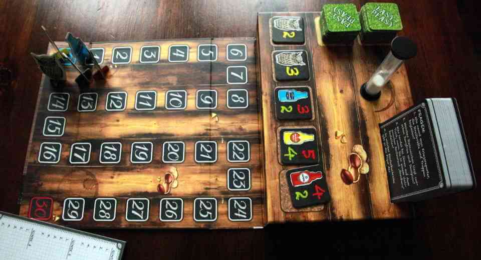 Das Spiel Kneipenquiz - Aufgebauter Spielplan