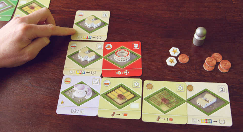 Brettspiel City Of Rome Stadtplanung In Der Antike Rezension Brettspiel City of Rome - Anlegen einer Gebäudekarte