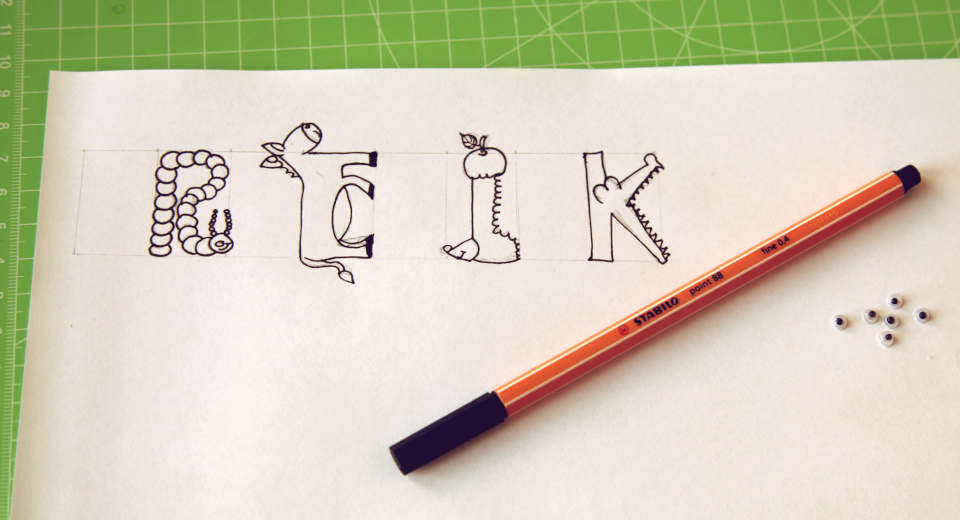 Babykarte Basteln Mit S En Tier Buchstaben Anleitung Aufgemalte Tier-Buchstaben