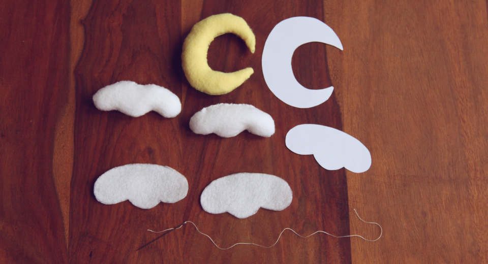 Mond Und Wolken Mond und Wolken aus Filz nähen