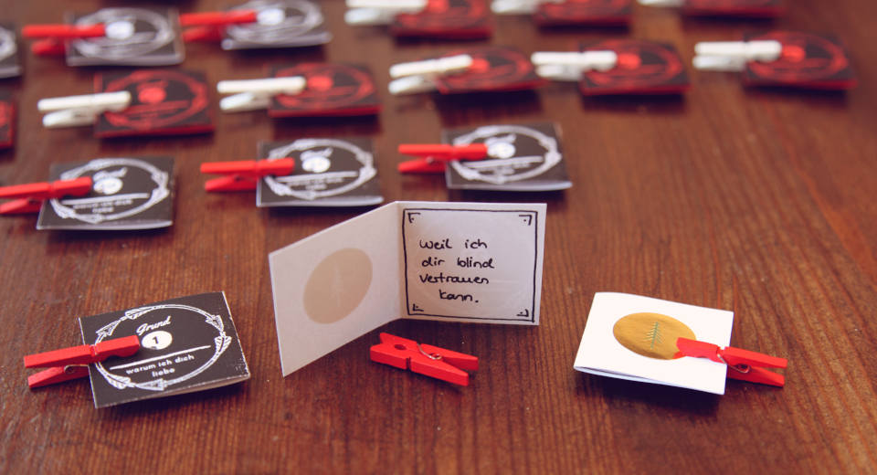 Diy Advent Calendar For Lovers 24 Declarations Of Love Instructions I love you because: a personal reason goes on each of the 24 cards