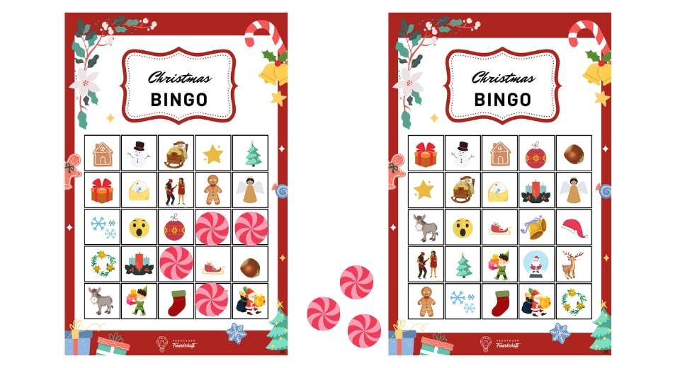 Christmas Bingo Printable Beautiful Templates Extra Riddles Christmas Bingo Cards with Motifs