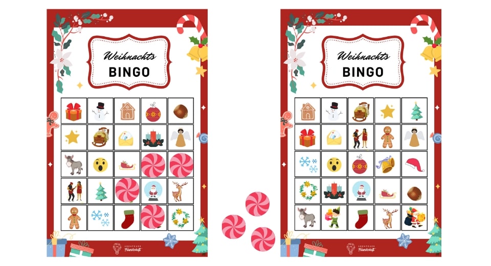 Weihnachtsbingo Sch Ne Kostenlose Vorlagen Extra R Tselspiel Weihnachtsbingo Karten mit Motiven