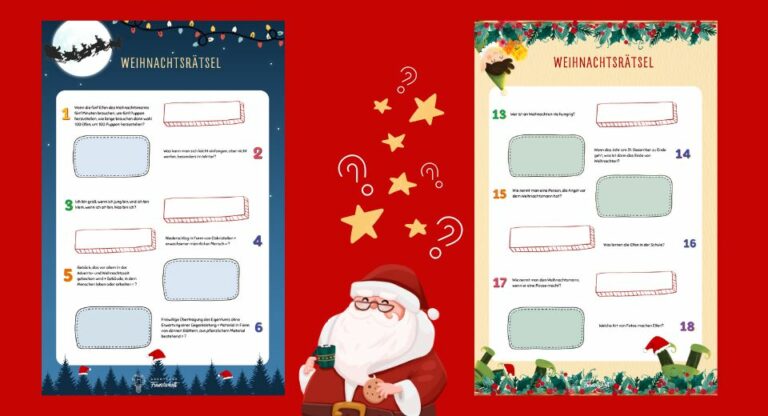  24 Weihnachtsrätsel für Erwachsene zum Ausdrucken: Gratis Weihnachtsspiel 