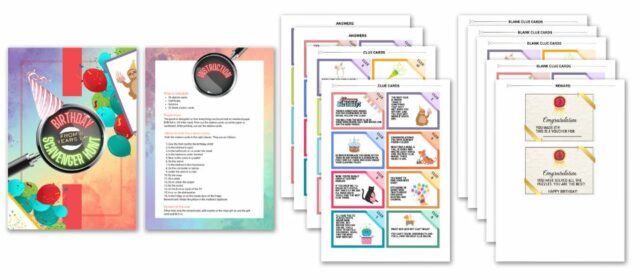 Birthday Scavenger Hunt From 8 Printable birthday scavenger hunt for 8 year old kids and up