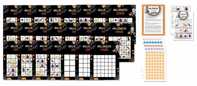 Halloween Bingo Halloween Bingo zum ausdrucken mit 20 Bingokarten und Ziehkärtchen