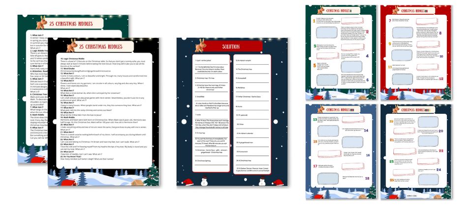 Christmas Riddles For Kids Christmas riddle game printable for kids