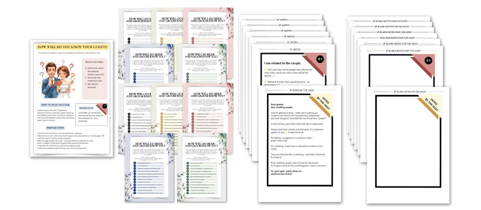 Product Preview: The Wedding Trivia Game “How Well Do You Know Your Guests?”
